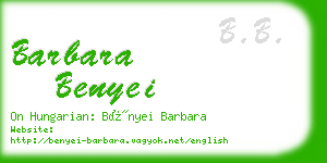 barbara benyei business card